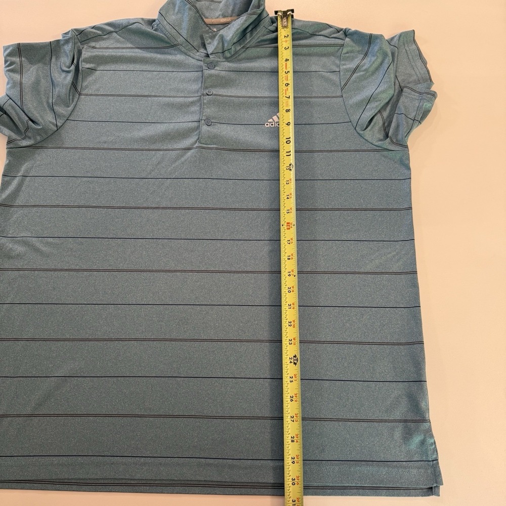Adidas Golf Mens Short Sleeve Polo Golf Shirt Size 2XL Blue Sportswear Striped - Picture 5 of 6